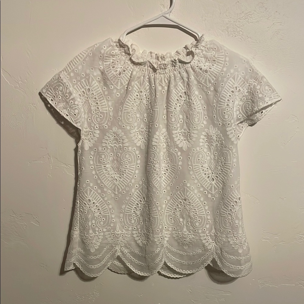 White Eyelet Lace Women's Top
